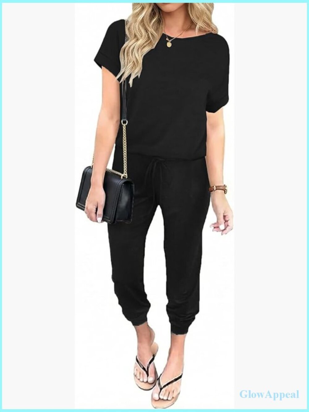 Dressy Summer Romper Jumpsuit with Pockets Loose Fit